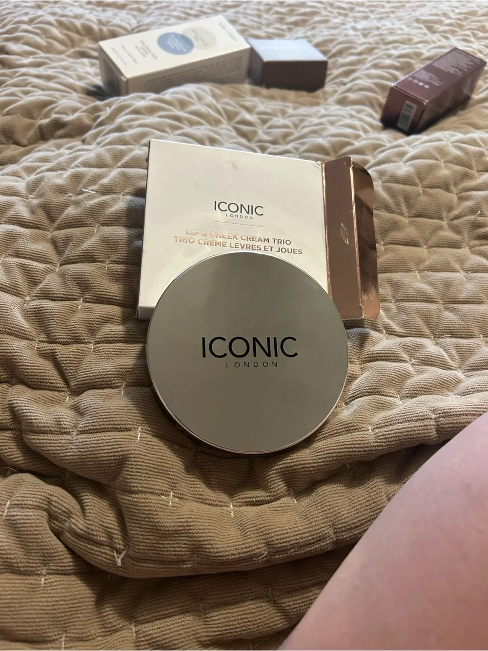 ICONIC London Lip & Cheek Cream Trio - Rose Gold Compact
